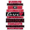 Georgia Bulldogs Sign 11×17 Wood Family Word Design