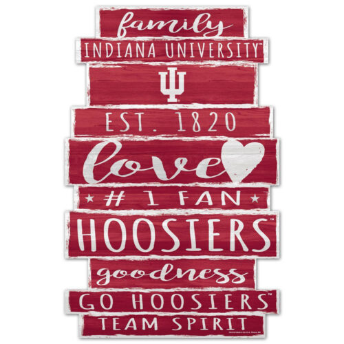 Indiana Hoosiers Sign 11×17 Wood Family Word Design