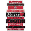 Ohio State Buckeyes Sign 11×17 Wood Family Word Design