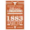 Texas Longhorns Sign 11×17 Wood Established Design