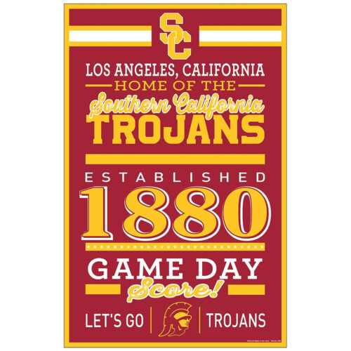 USC Trojans Sign 11×17 Wood Established Design – Special Order