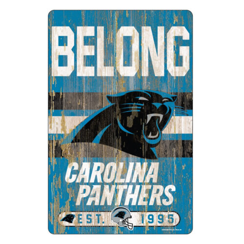 Carolina Panthers Sign 11×17 Wood Slogan Design