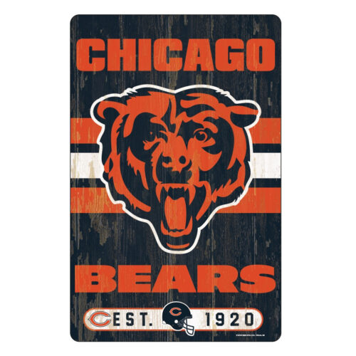 Chicago Bears Sign 11×17 Wood Slogan Design