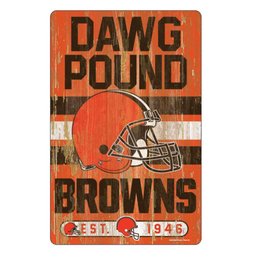 Cleveland Browns Sign 11×17 Wood Slogan Design