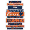 Denver Broncos Sign 11×17 Wood Family Word Design