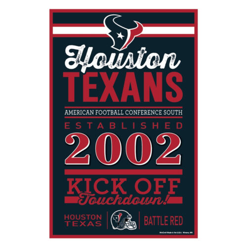 Houston Texans Sign 11×17 Wood Established Design