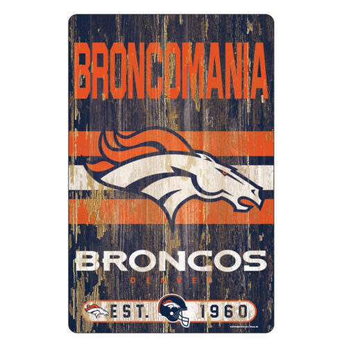 Denver Broncos Sign 11×17 Wood Slogan Design