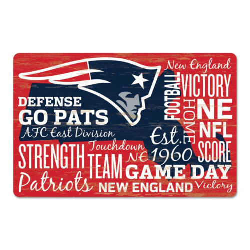 New England Patriots Sign 11×17 Wood Established Design