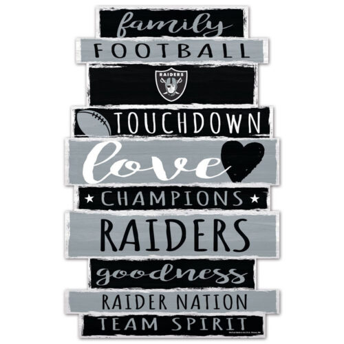 Las Vegas Raiders Sign 11×17 Wood Family Word Design