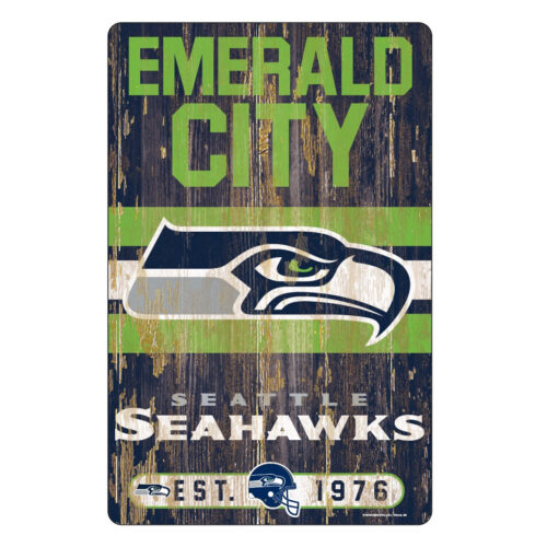 Seattle Seahawks Sign 11×17 Wood Slogan Design