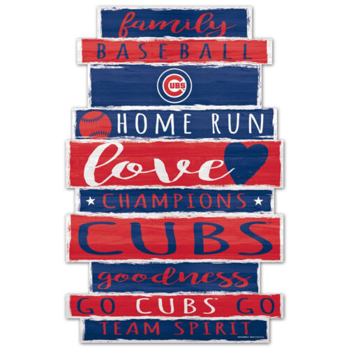 Chicago Cubs Sign 11×17 Wood Family Word Design