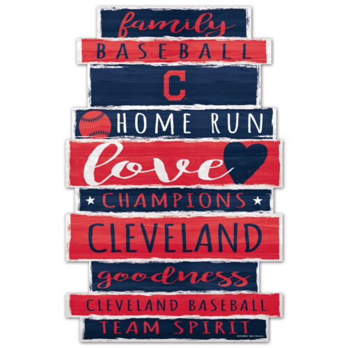 Cleveland Indians Sign 11×17 Wood Family Word Design