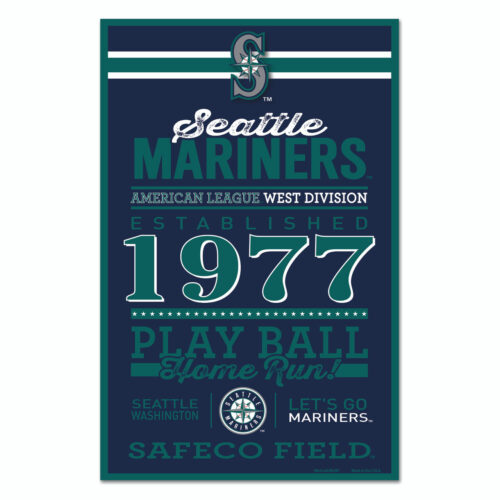 Seattle Mariners Sign 11×17 Wood Established Design – Special Order