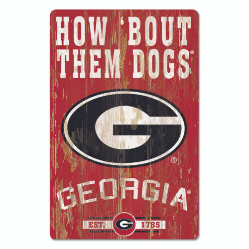 Georgia Bulldogs Sign 11×17 Wood Slogan Design