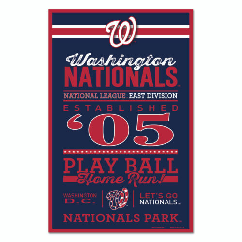 Washington Nationals Sign 11×17 Wood Established Design – Special Order