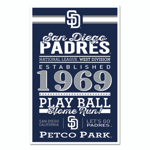 San Diego Padres Sign 11×17 Wood Established Design – Special Order