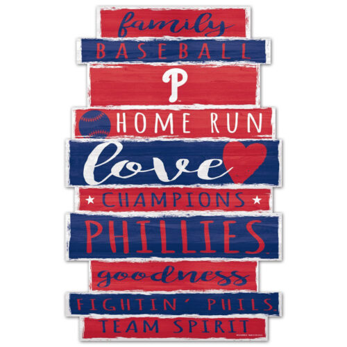 Philadelphia Phillies Sign 11×17 Wood Family Word Design