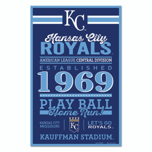 Kansas City Royals Sign 11×17 Wood Established Design