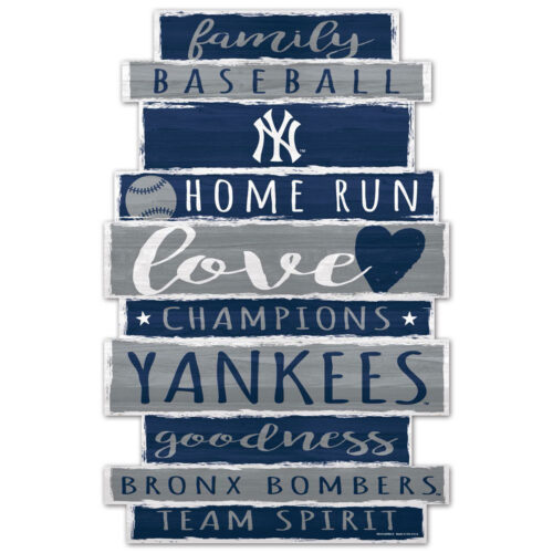 New York Yankees Sign 11×17 Wood Family Word Design