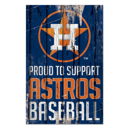 Houston Astros Sign 11×17 Wood Proud to Support Design