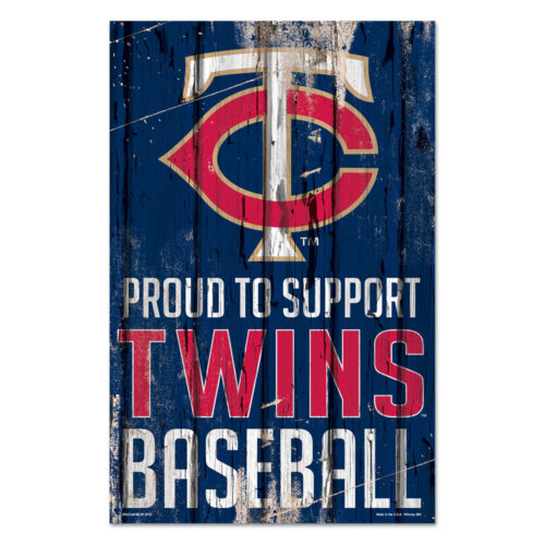 Minnesota Twins Sign 11×17 Wood Proud to Support Design