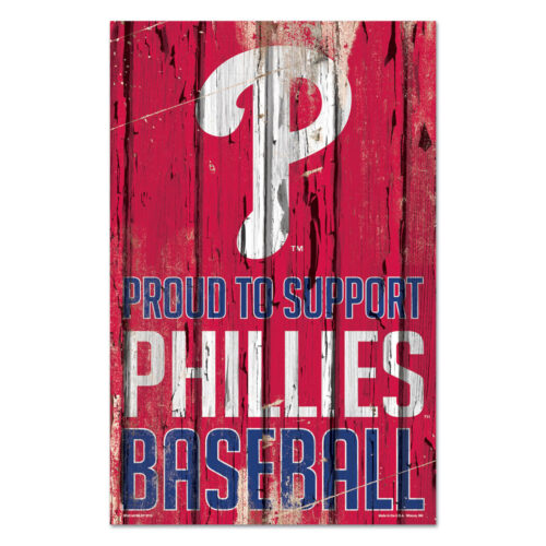 Philadelphia Phillies Sign 11×17 Wood Proud to Support Design – Special Order