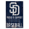 San Diego Padres Sign 11×17 Wood Proud to Support Design – Special Order