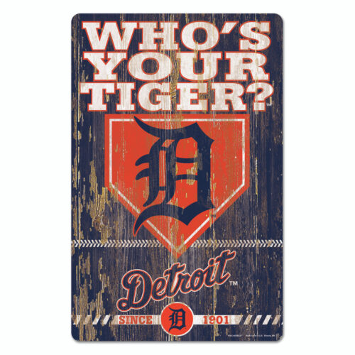 Detroit Tigers Sign 11×17 Wood Slogan Design