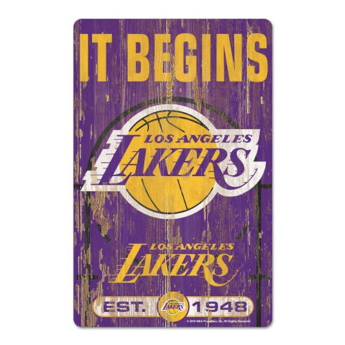 Los Angeles Lakers Sign 11×17 Wood Slogan Design