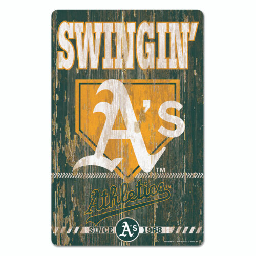 Oakland Athletics Sign 11×17 Wood Slogan Design