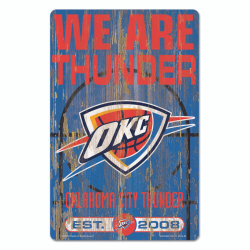 Oklahoma City Thunder Sign 11×17 Wood Slogan Design