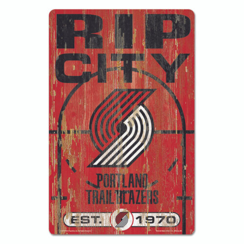 Portland Trail Blazers Sign 11×17 Wood Slogan Design