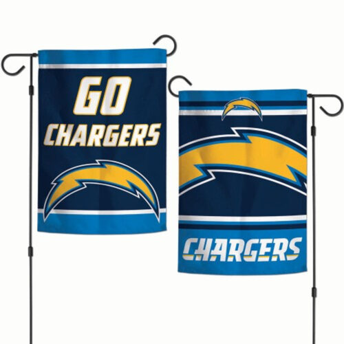 Los Angeles Chargers Flag 12×18 Garden Style 2 Sided Slogan Design – Special Order