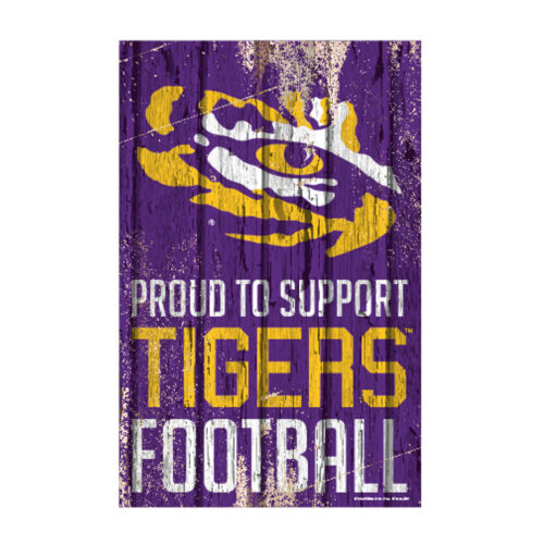 LSU Tigers Sign 11×17 Wood Proud to Support Design