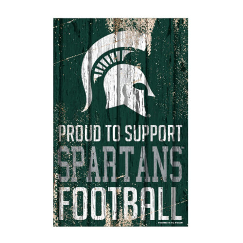 Michigan State Spartans Sign 11×17 Wood Proud to Support Design