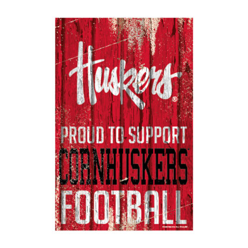 Nebraska Cornhuskers Sign 11×17 Wood Proud to Support Design