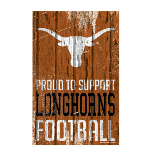 Texas Longhorns Sign 11×17 Wood Proud to Support Design