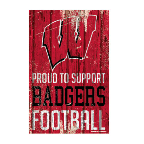 Wisconsin Badgers Sign 11×17 Wood Proud to Support Design