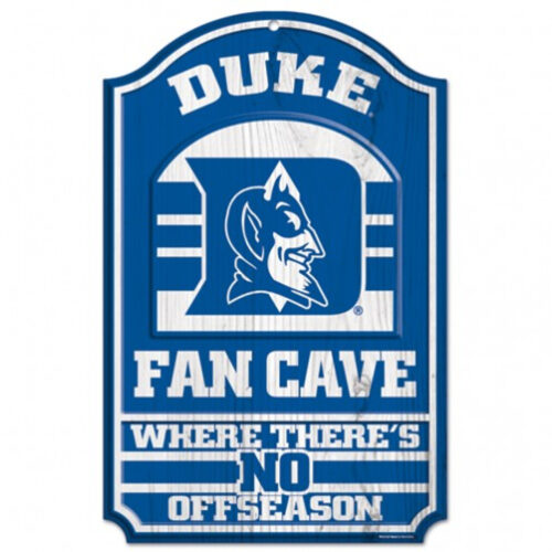 Duke Blue Devils Wood Sign – 11″x17″ Fan Cave Design