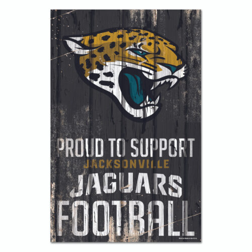 Jacksonville Jaguars Sign 11×17 Wood Proud to Support Design