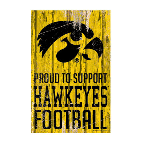 Iowa Hawkeyes Sign 11×17 Wood Proud to Support Design