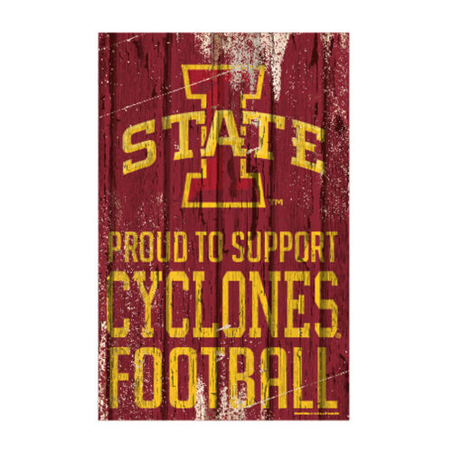 Iowa State Cyclones Sign 11×17 Wood Proud to Support Design