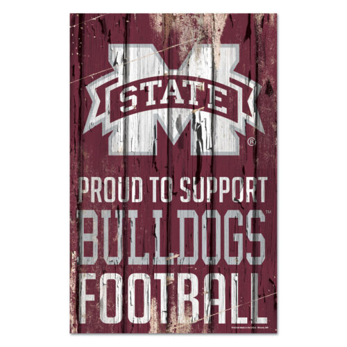 Mississippi State Bulldogs Sign 11×17 Wood Proud to Support Design – Special Order