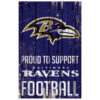 Baltimore Ravens Sign 11×17 Wood Proud to Support Design