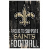 New Orleans Saints Sign 11×17 Wood Proud to Support Design