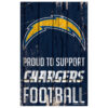 Los Angeles Chargers Sign 11×17 Wood Proud to Support Design