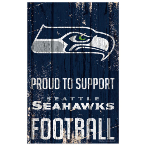 Seattle Seahawks Sign 11×17 Wood Proud to Support Design