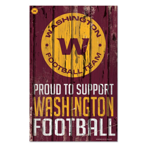 Washington Football Team Sign 11×17 Wood Proud to Support Design