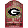 Georgia Bulldogs Sign 11×17 Wood Fan Cave Design – Special Order