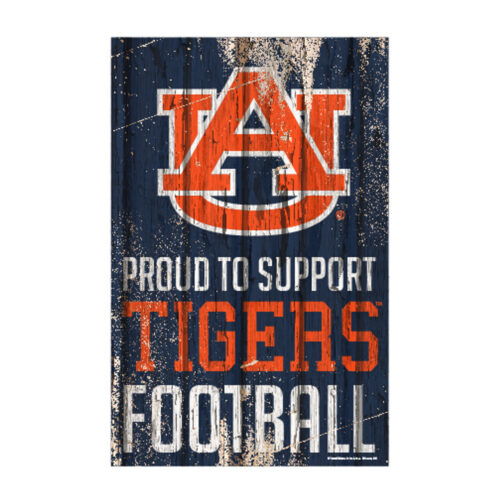 Auburn Tigers Sign 11×17 Wood Proud to Support Design